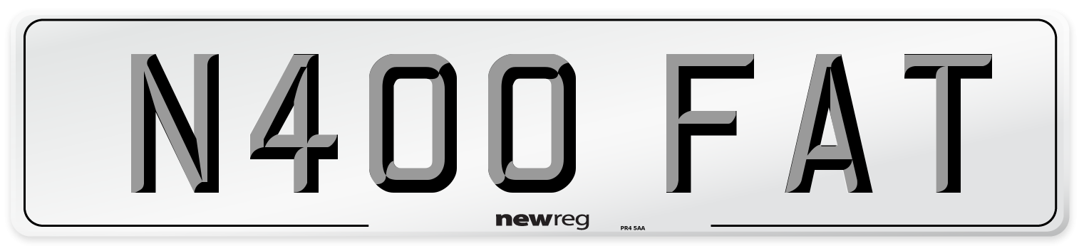 N400 FAT Number Plate from New Reg